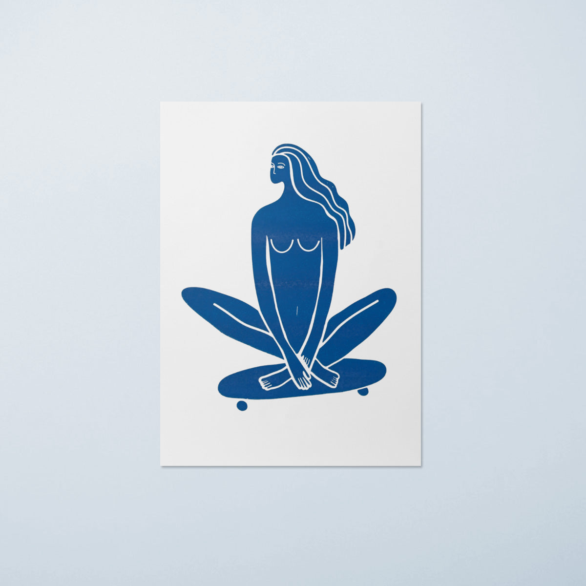 Risographie Skater in blau von Ehrenfeld Apparel